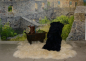 Preview: Exklusive Pelztafel B-Ware – Echtes Lammfell (55 x 150 cm) Nachtblau / Tiefes Dunkelblau